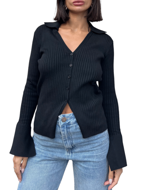 Sweater Cardigan Negro
